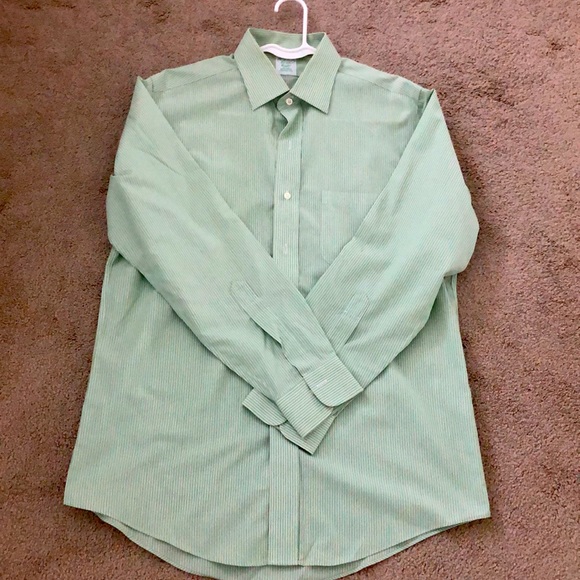 Brooks Brothers - Men’s  dress shirt - green and white stripe - Picture 3 of 6